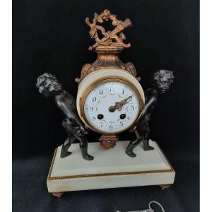 Marble And Bronze Clock (19th Century)