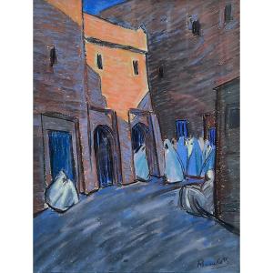 Ronan Loth (1893-1959) - Pastel On Paper - Moroccan Street 