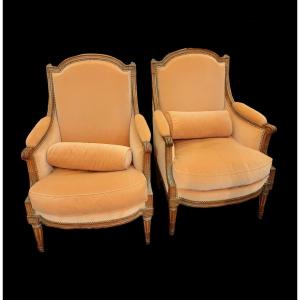 Pair Of Louis XVI Style Bergeres