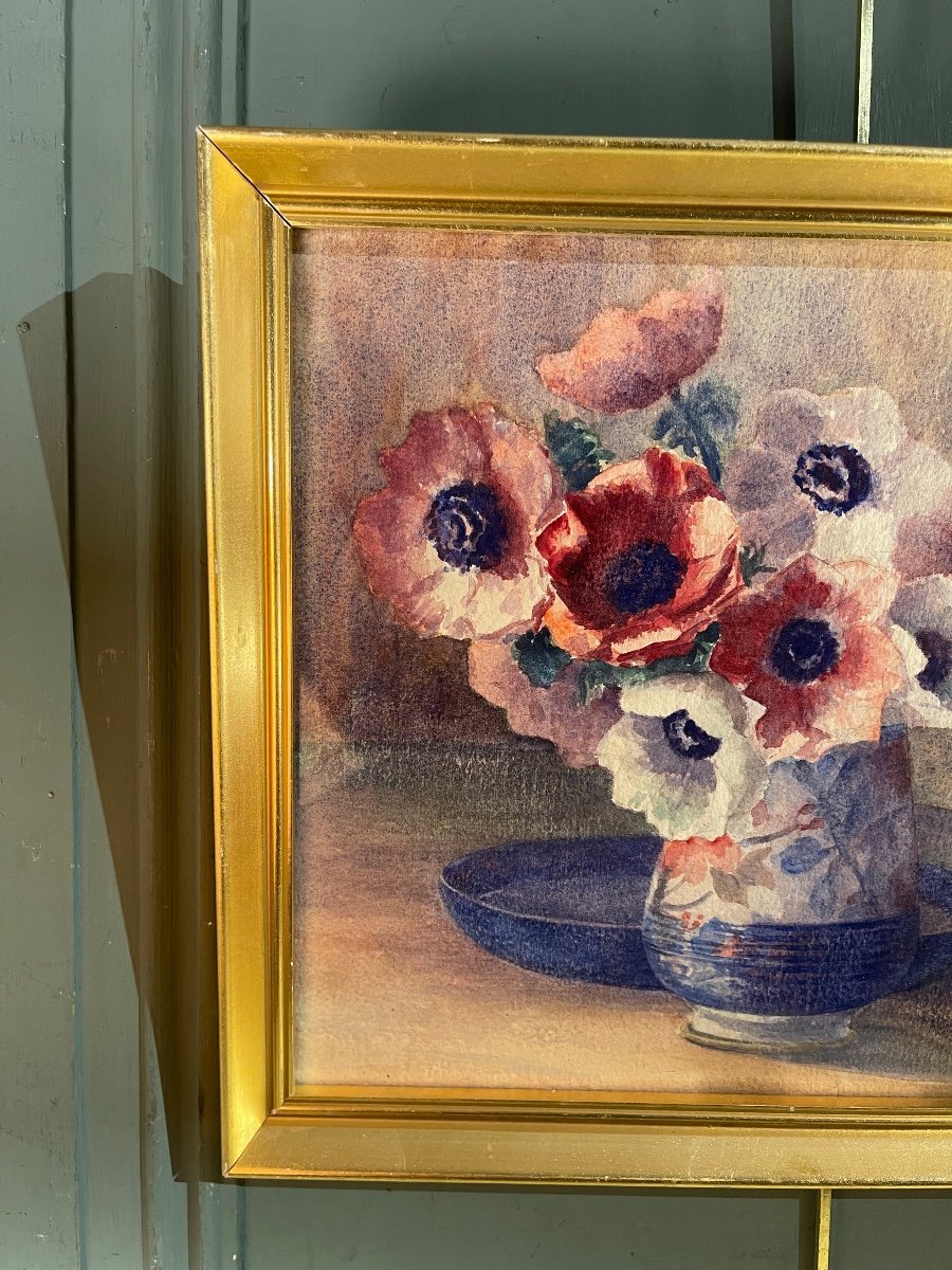 Anemones, Watercolor Early Twentieth-photo-2