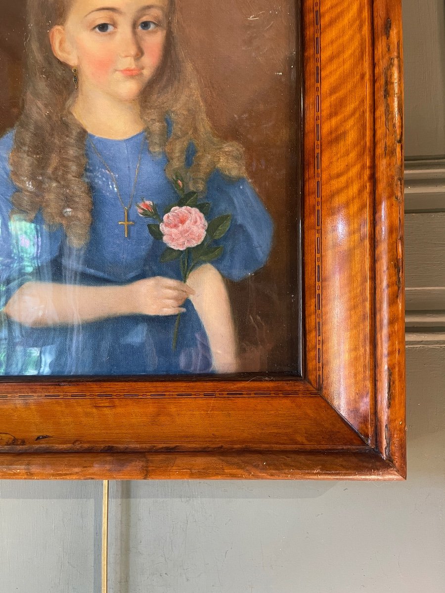 Portrait Of A Little Girl With A Nineteenth Rose-photo-3