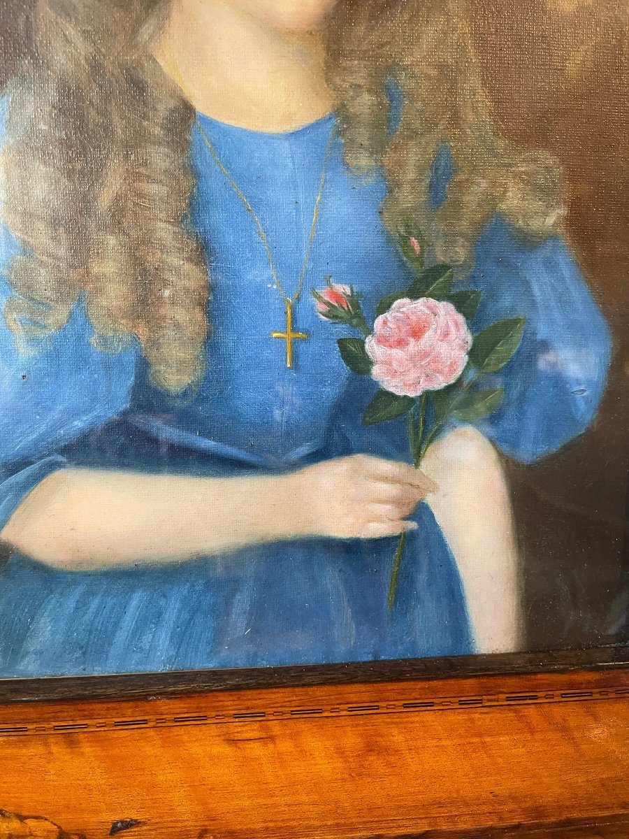 Portrait Of A Little Girl With A Nineteenth Rose-photo-4
