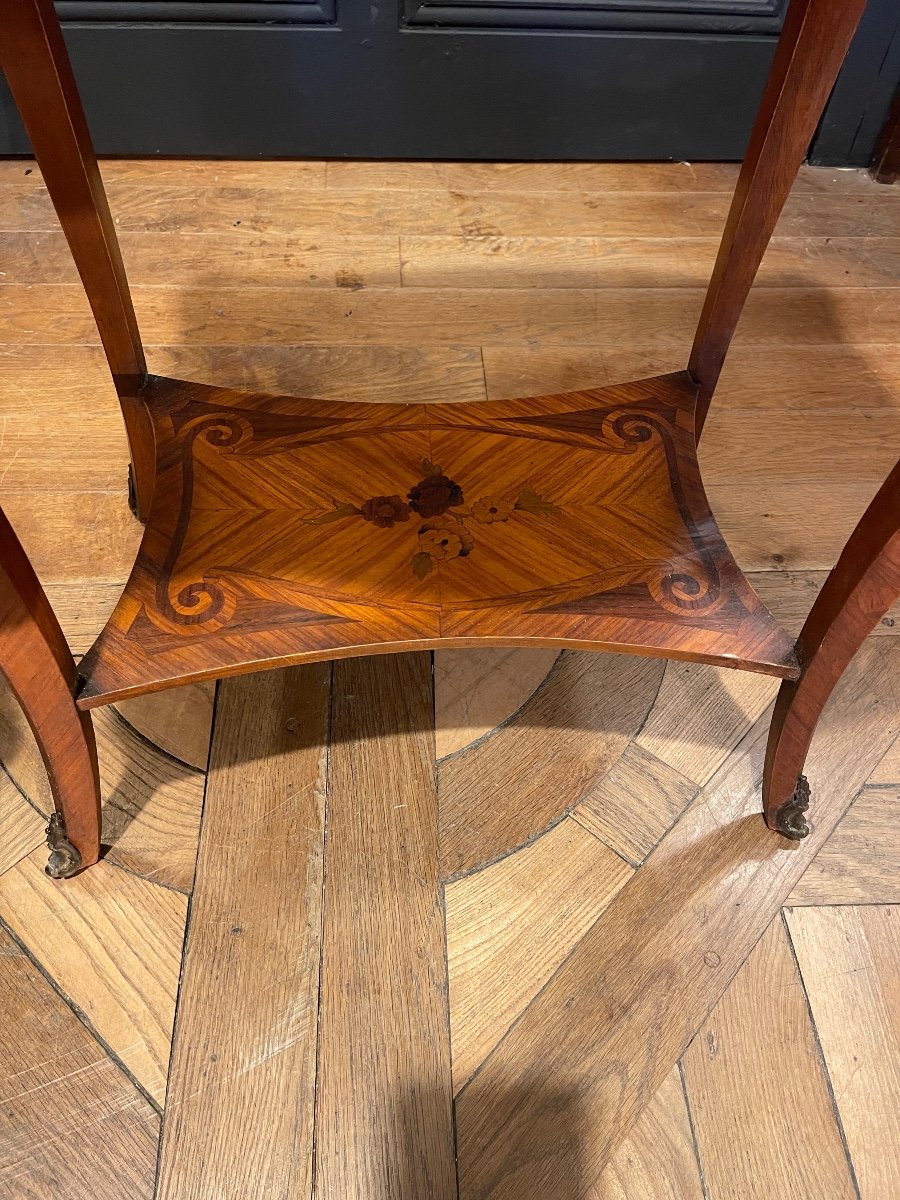 Marquetry Table With Floral Decor-photo-5