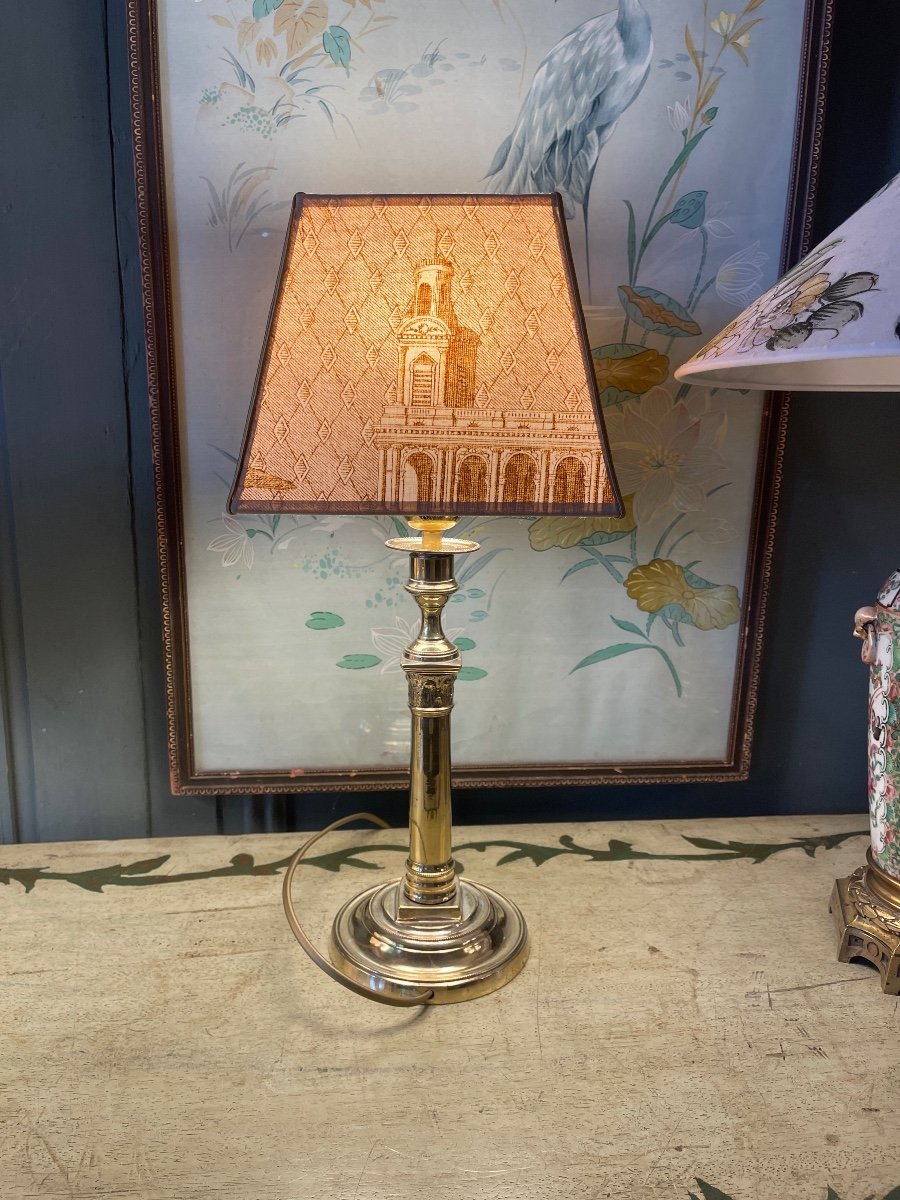 Lampe En Bronze Empire, Hauteur 43 cm-photo-3