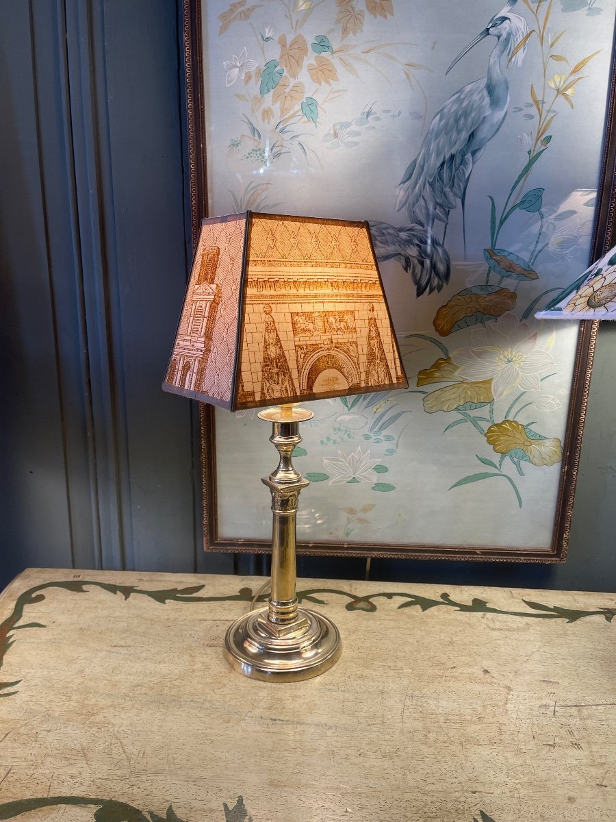 Lampe En Bronze Empire, Hauteur 43 cm-photo-4