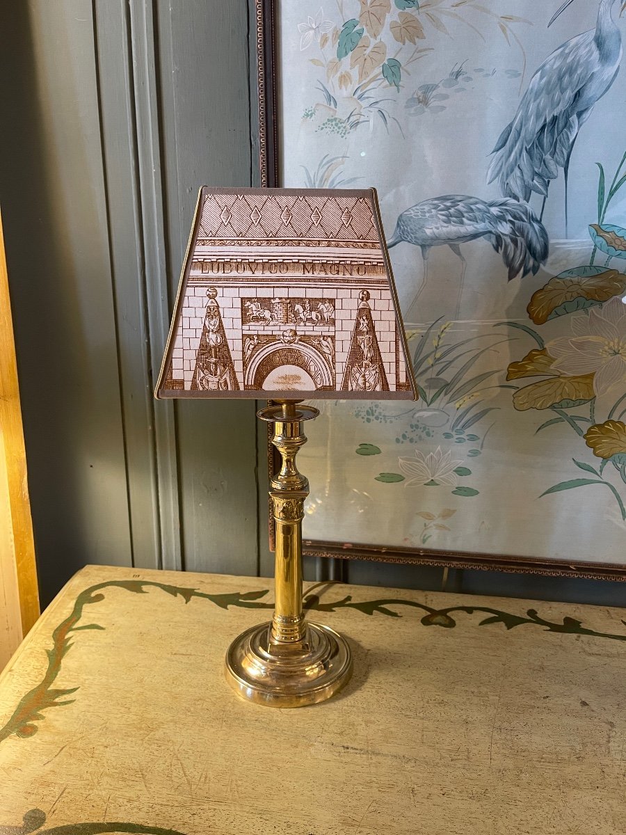 Lampe En Bronze Empire, Hauteur 43 cm-photo-1