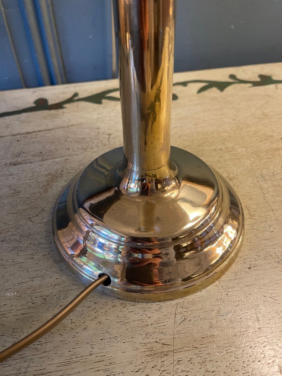 Brass Lamp, Height 39 Cm-photo-1