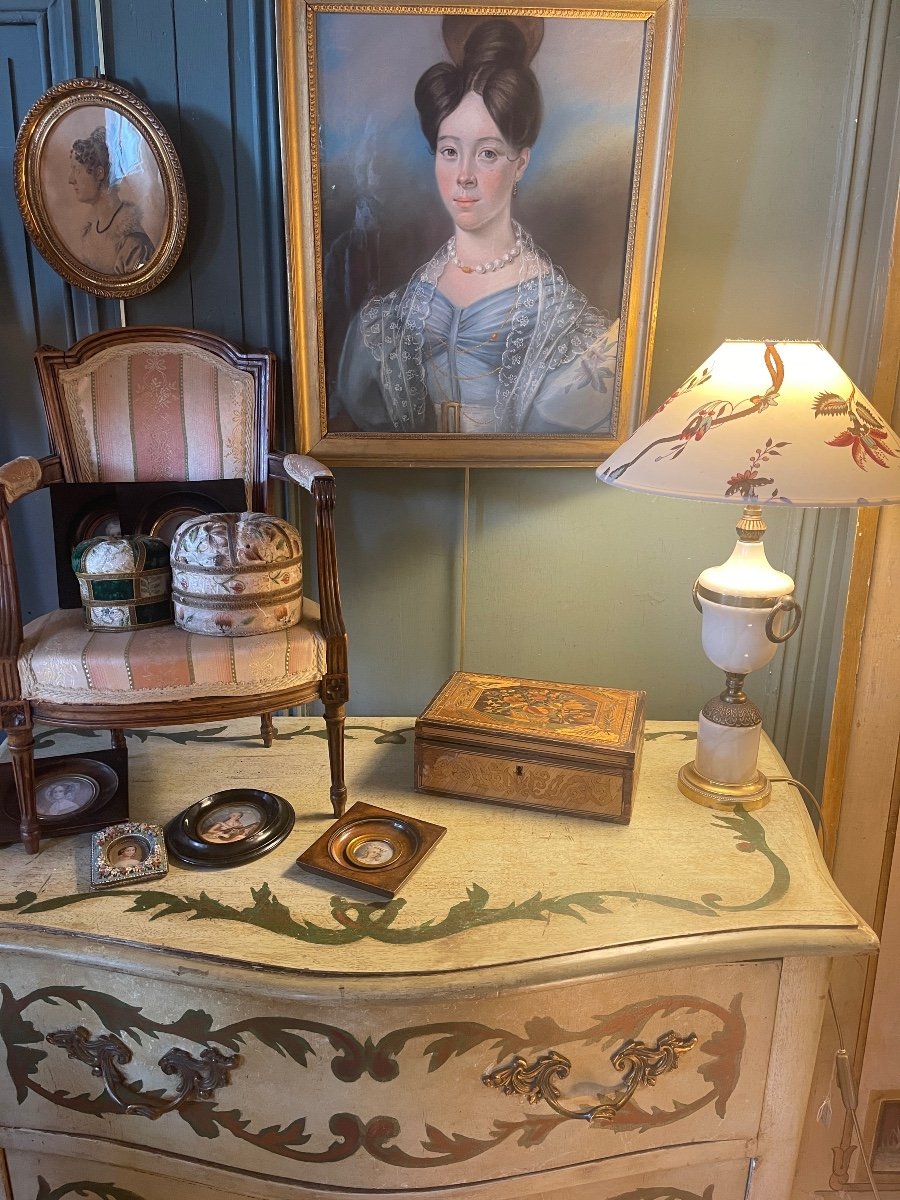 Sewing Box In Straw Marquetry-photo-8