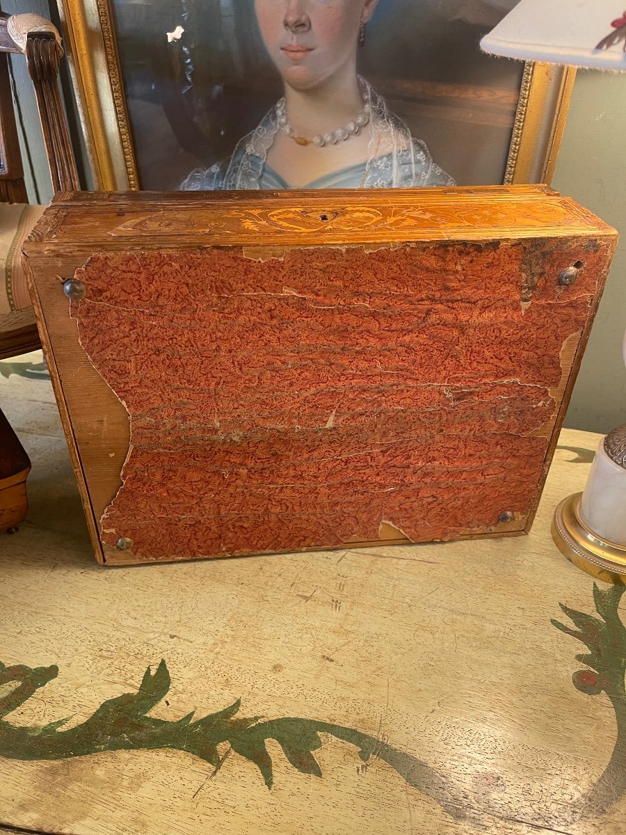 Large Straw Marquetry Box -photo-7