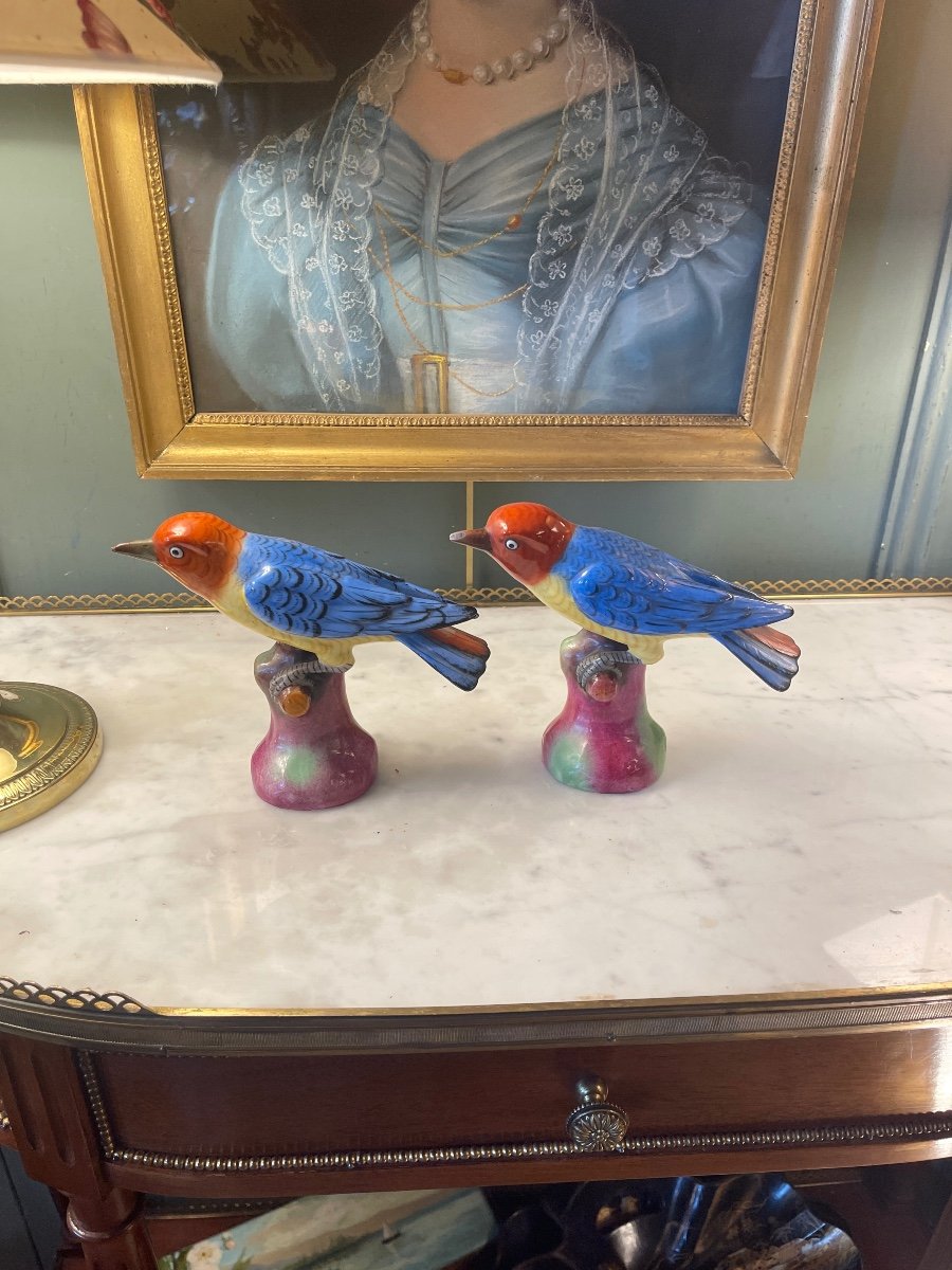 Pair Of Porcelain Birds -photo-4