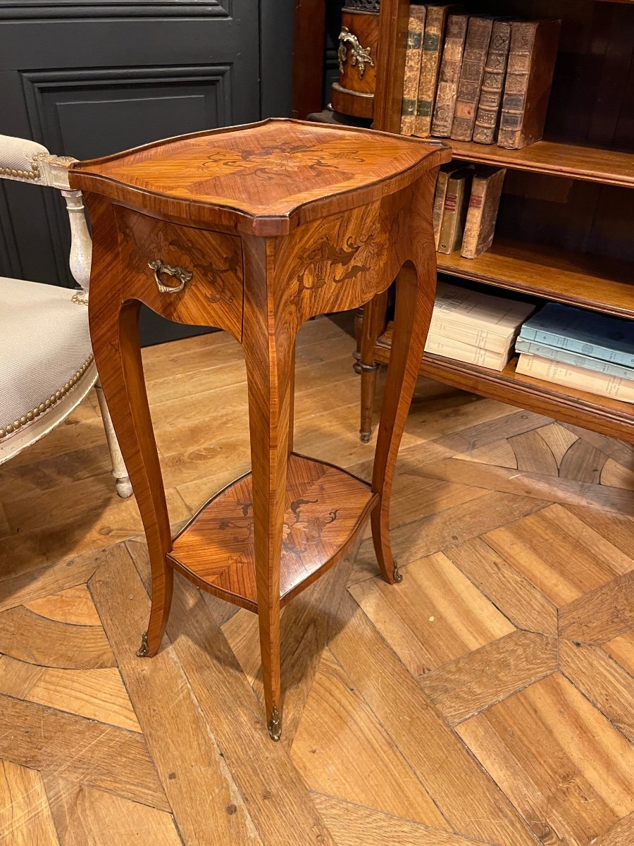 Small Salon Table In Marquetry-photo-1