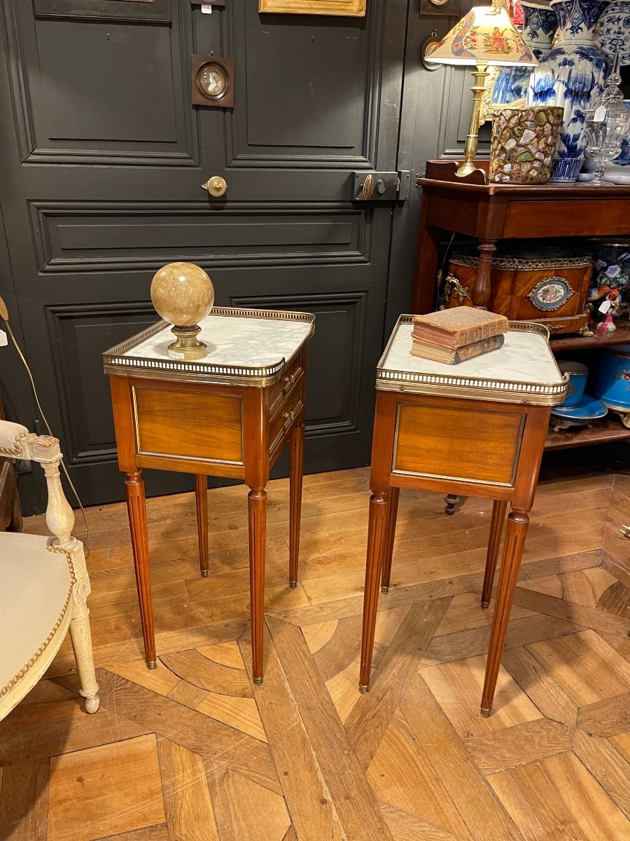 Pair Of Louis XVI Style Bedside Tables-photo-3