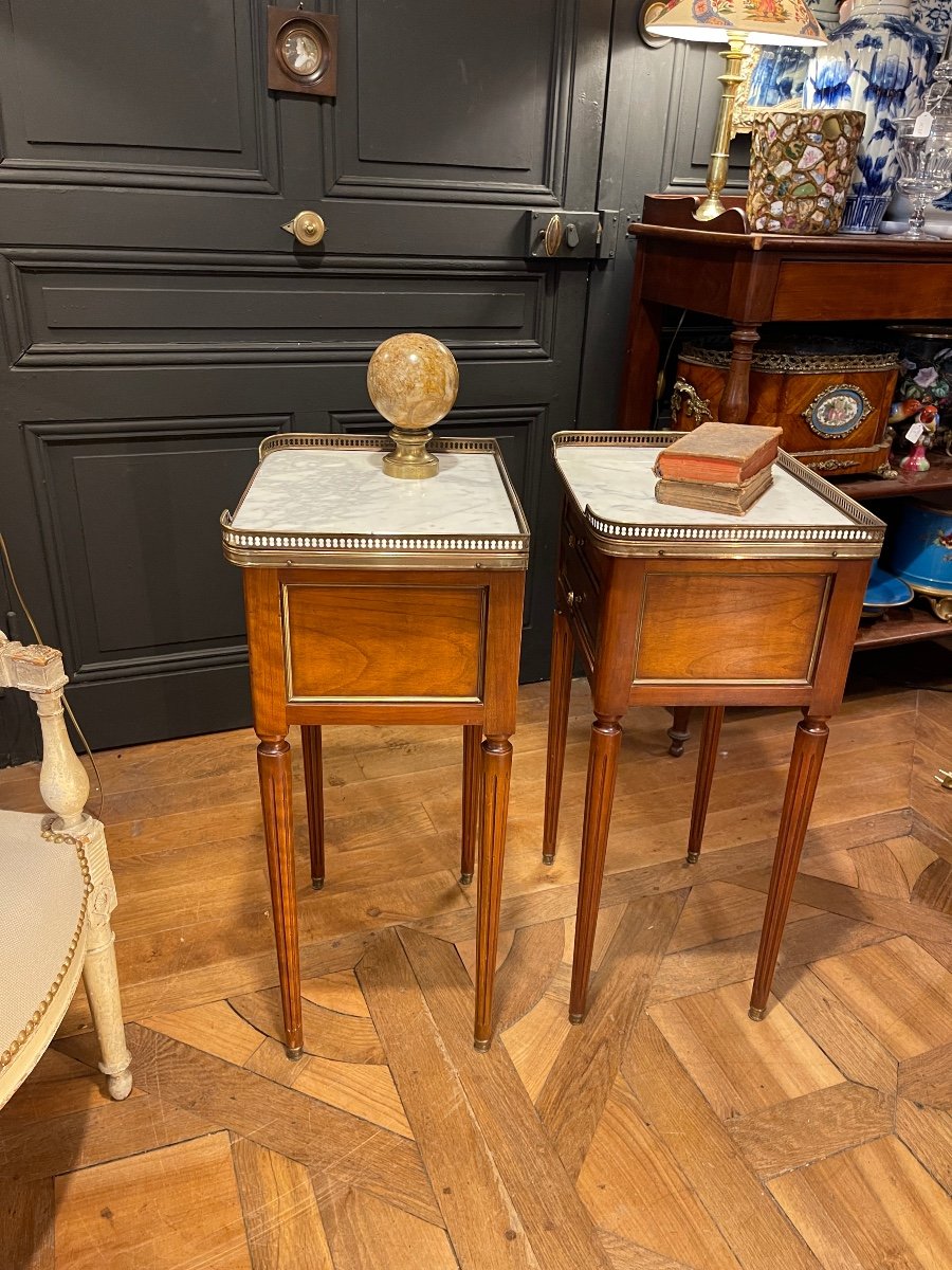 Pair Of Louis XVI Style Bedside Tables-photo-1