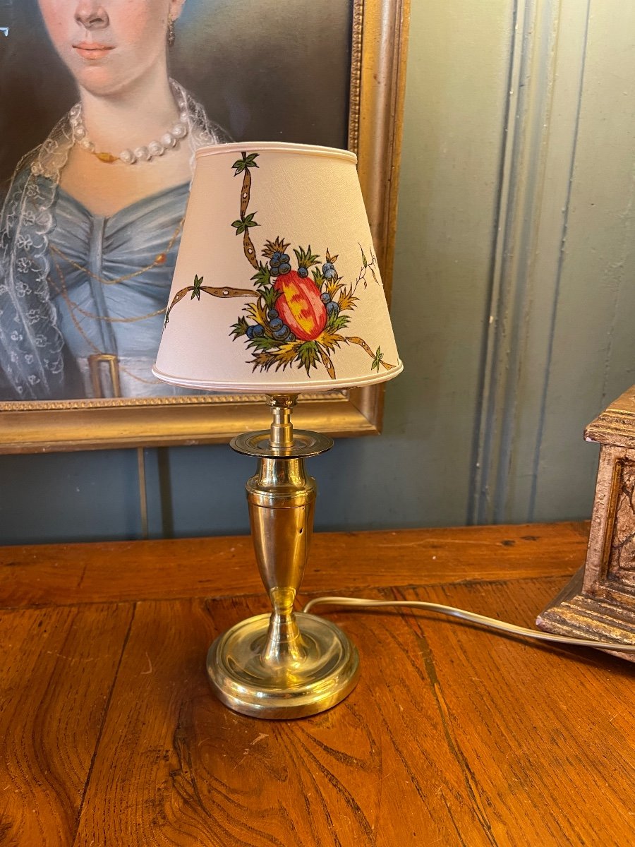 Small Brass Lamp, Height 28 Cm-photo-2