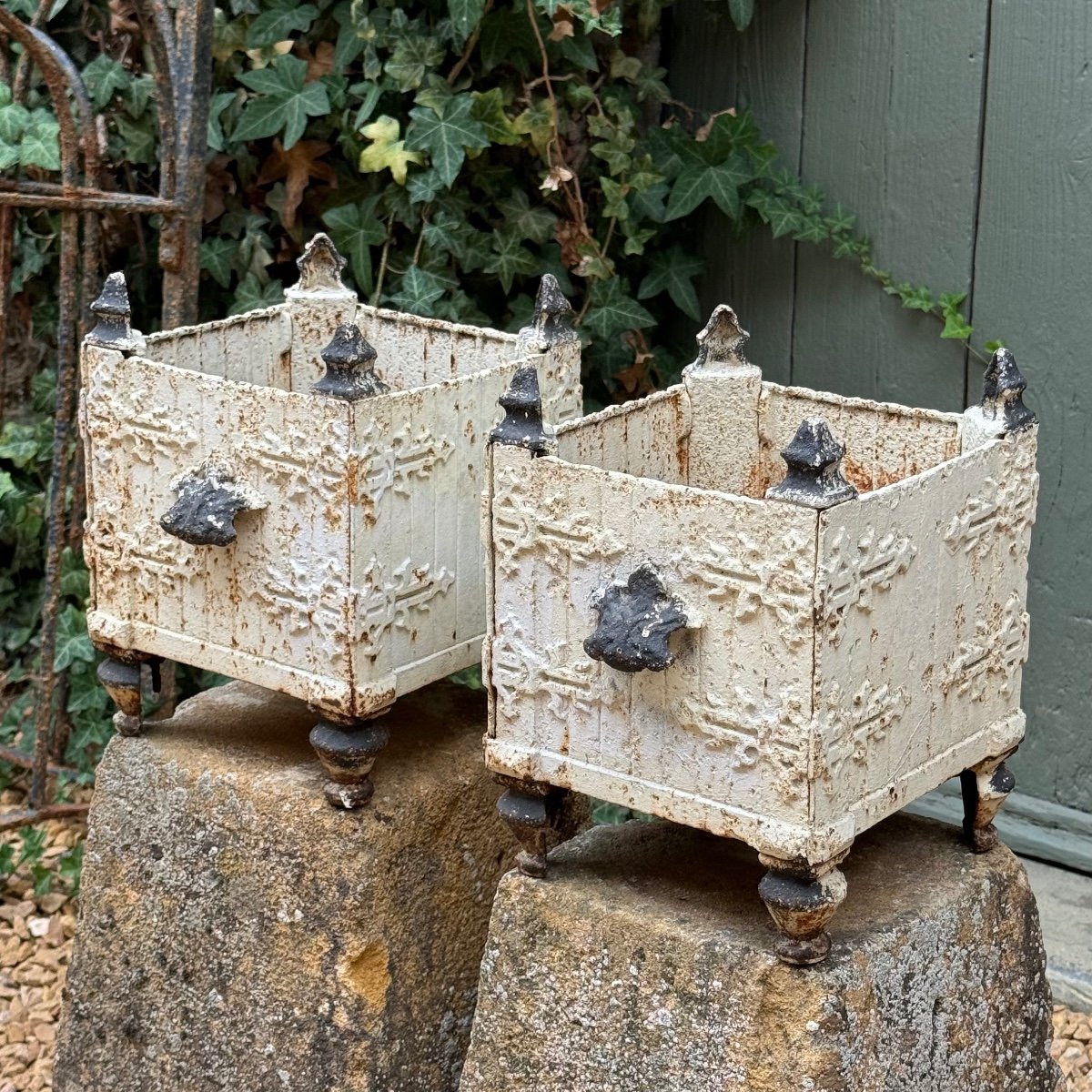 Pair Of 19th Century Cast Iron Planters