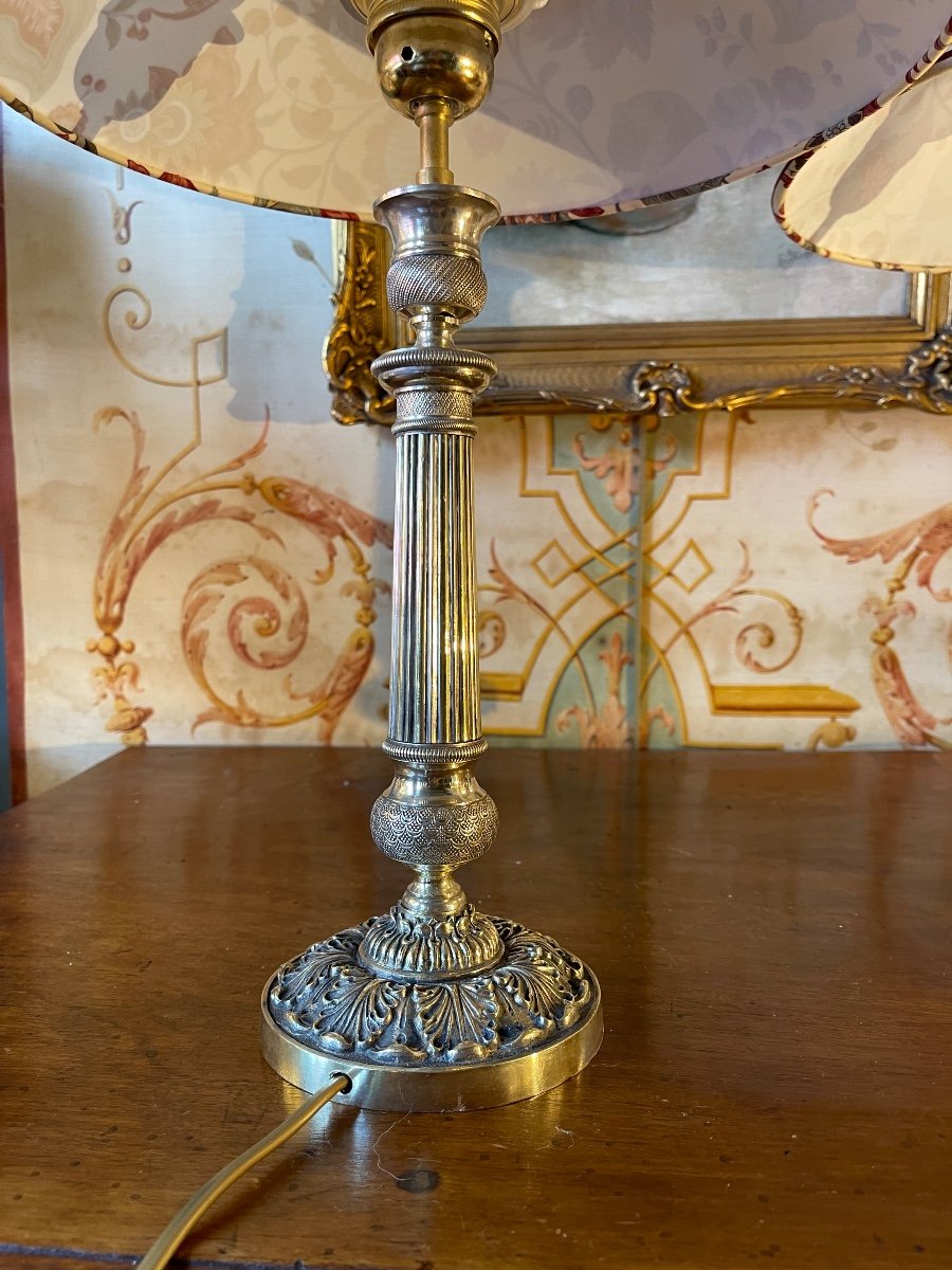 Pair Of Brass Lamps, Height 42 Cm-photo-3