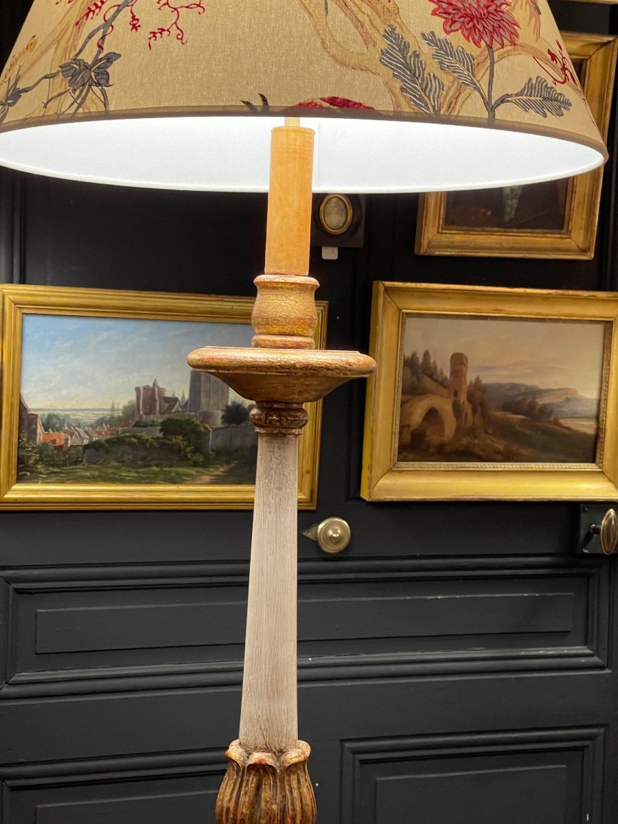 Tripod Floor Lamp In Painted Wood, Height 169 Cm-photo-4