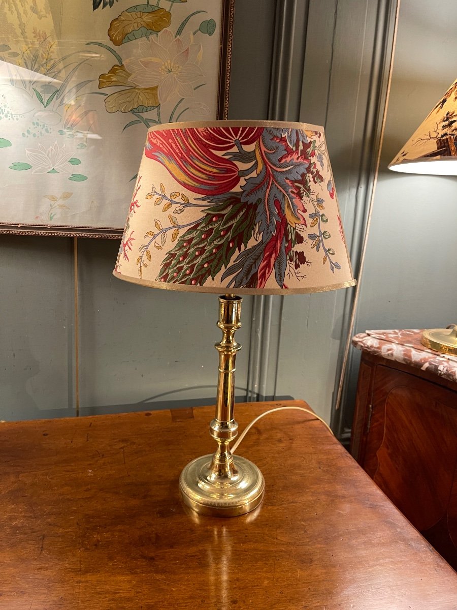 Brass Lamp, Height 46.5 Cm-photo-2