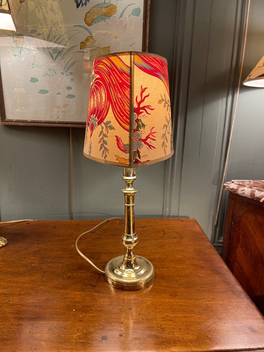 Brass Lamp, Height 46.5 Cm-photo-1