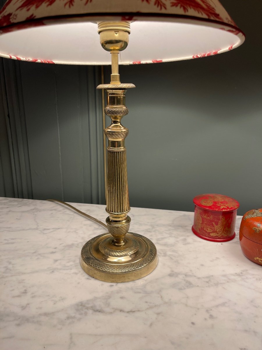 Paire De Lampes En Bronze Et Laiton, Hauteur 45 cm-photo-2