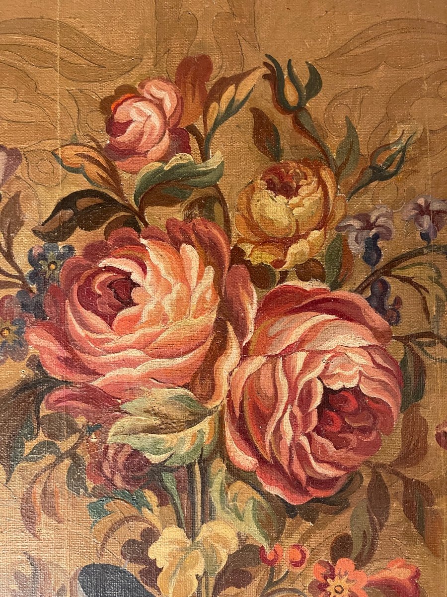 Aubusson Tapestry Cardboard, 57 Cm X 52 Cm-photo-5