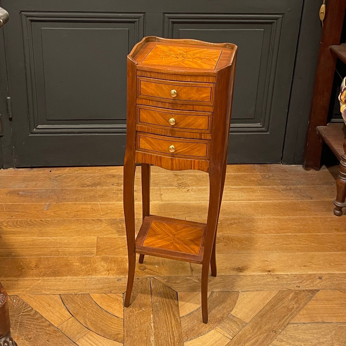 Small Marquetry Table, Height 73 Cm