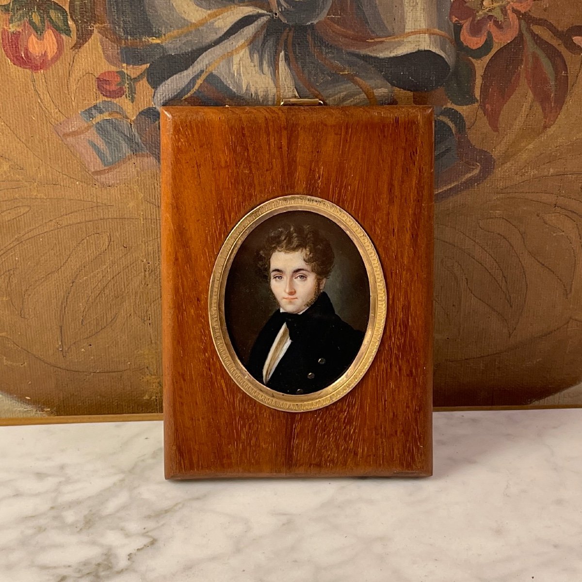 Miniature Portrait d'Un Jeune Homme Empire