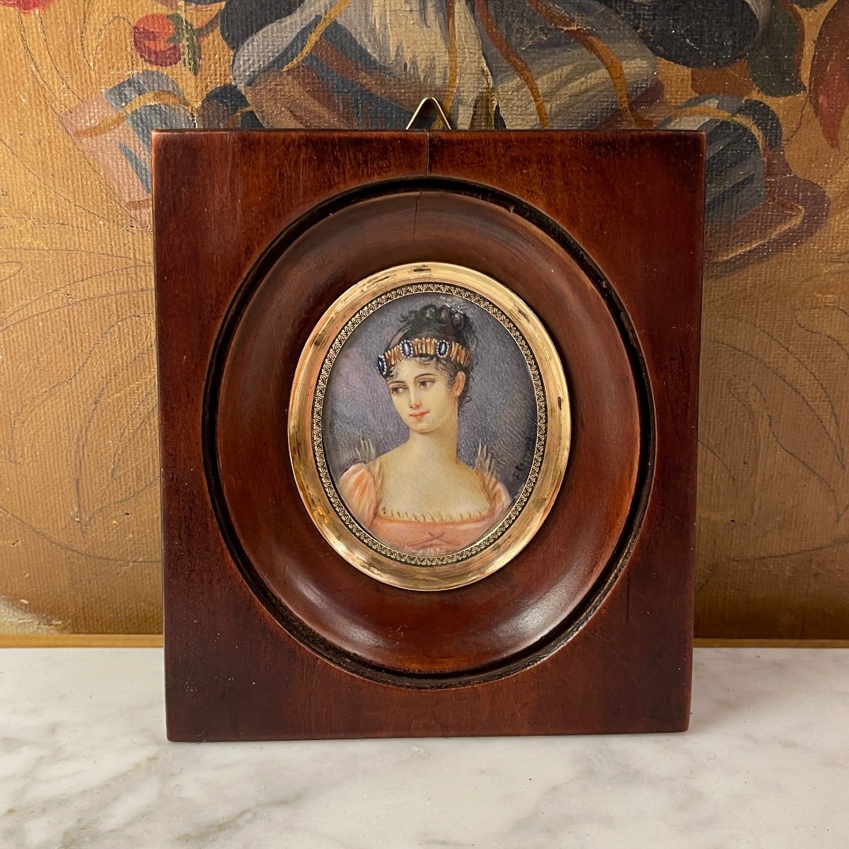 Miniature Portrait Of A Young Woman