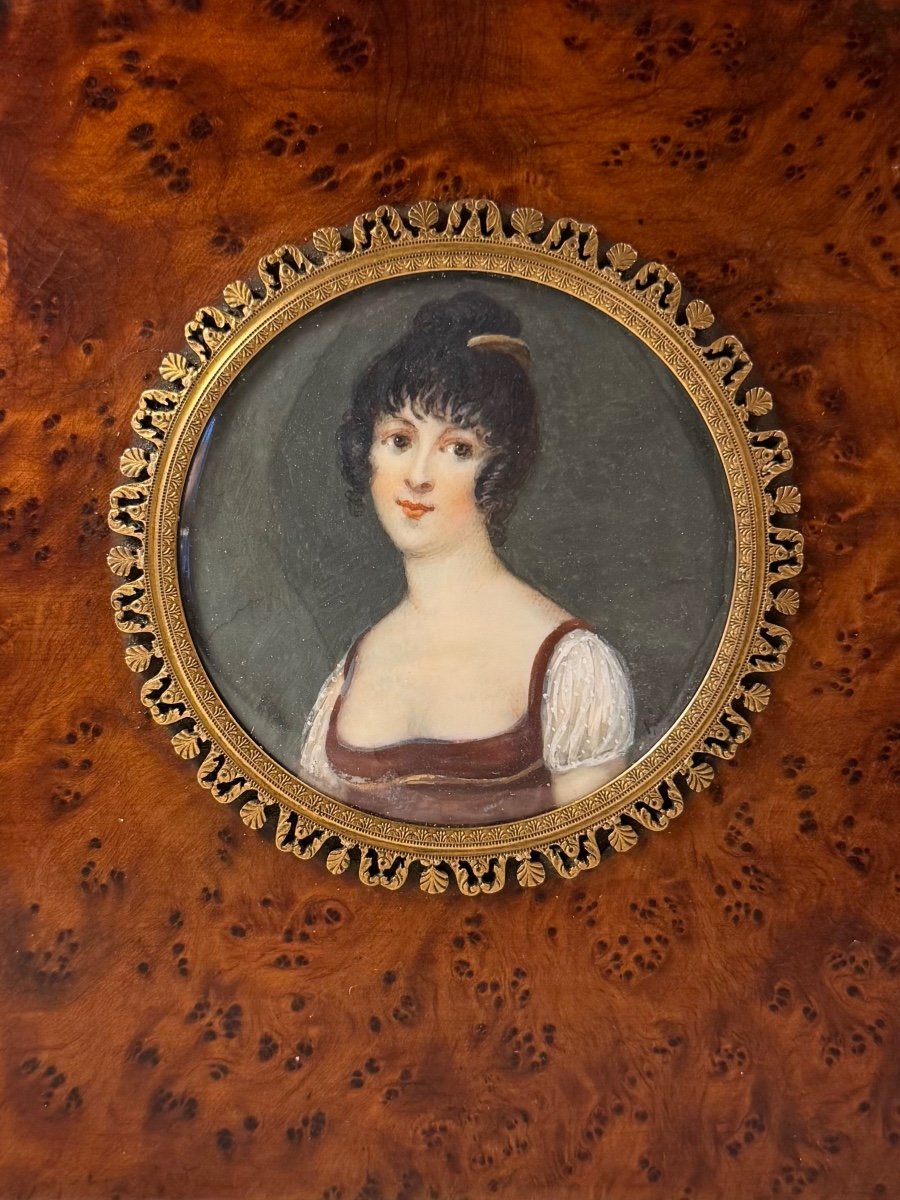 Miniature Portrait d'Une Jeune Femme Empire-photo-2