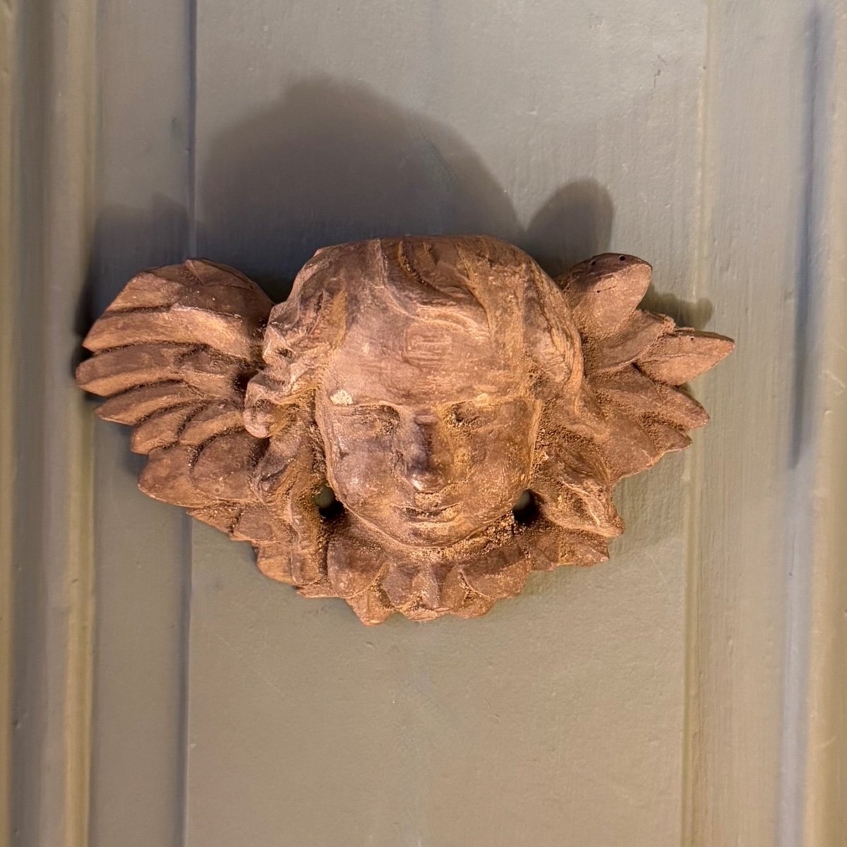 19th Century Carved Wooden Angel Heads