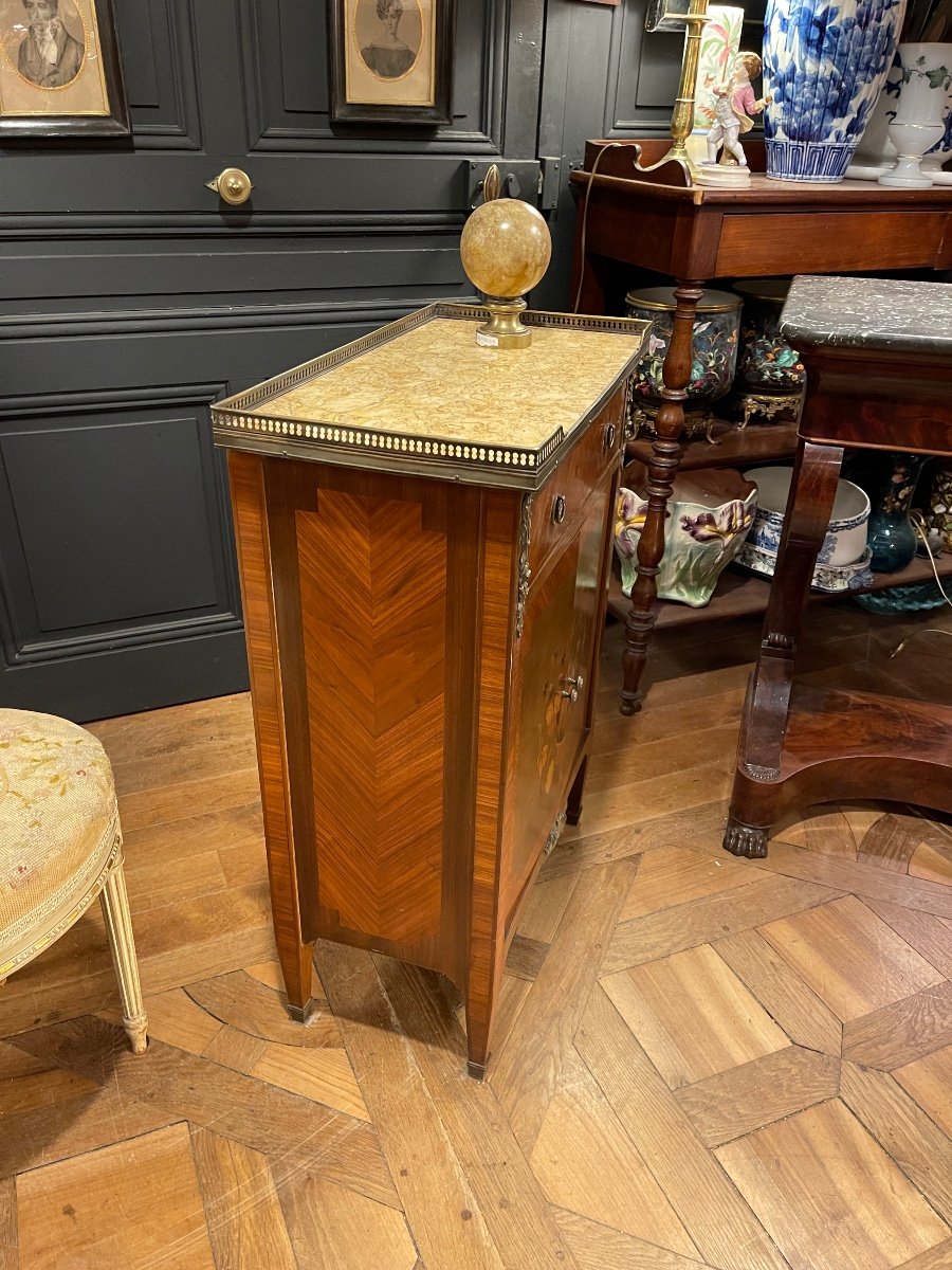 Small Louis XVI Style Marquetry Cabinet-photo-2