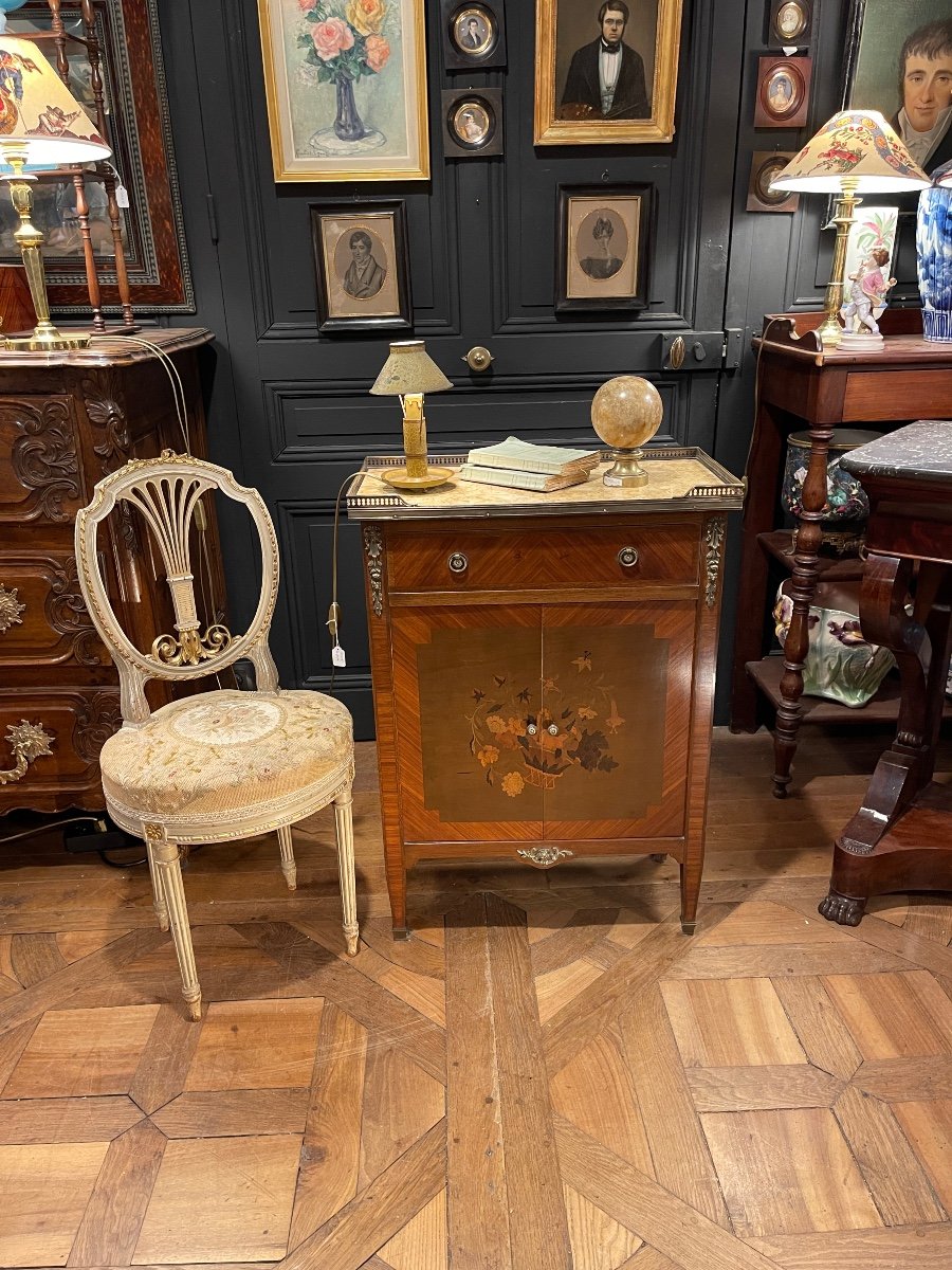 Small Louis XVI Style Marquetry Cabinet-photo-8