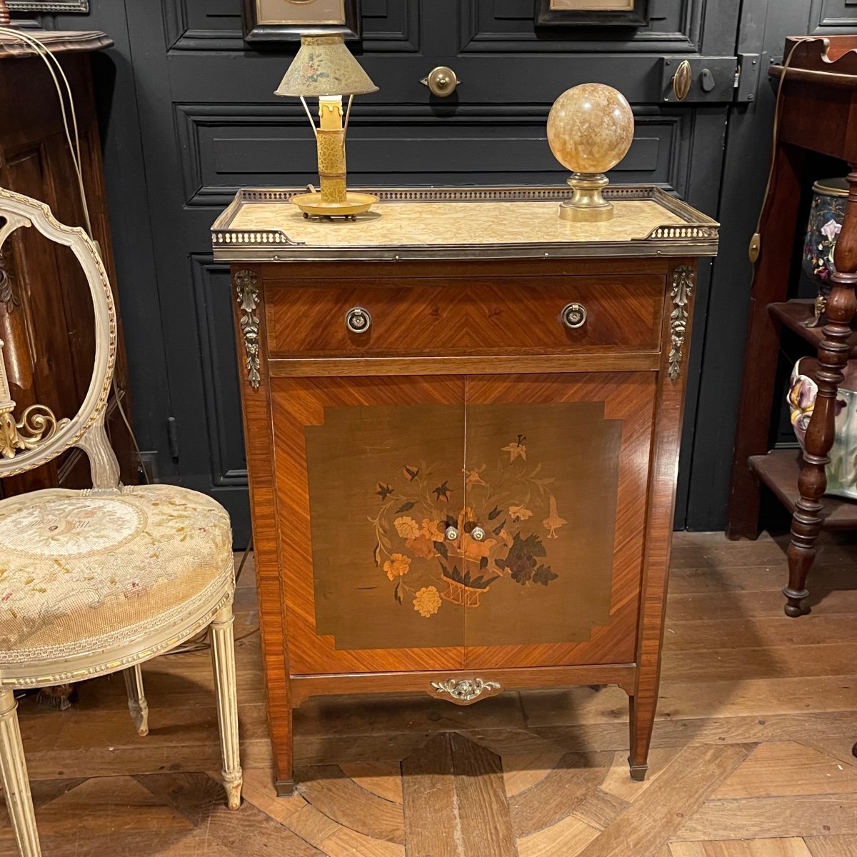 Small Louis XVI Style Marquetry Cabinet