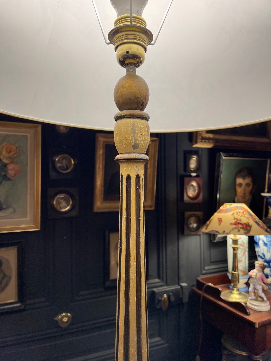 Large Painted Wooden Floor Lamp, Height 188 Cm-photo-4