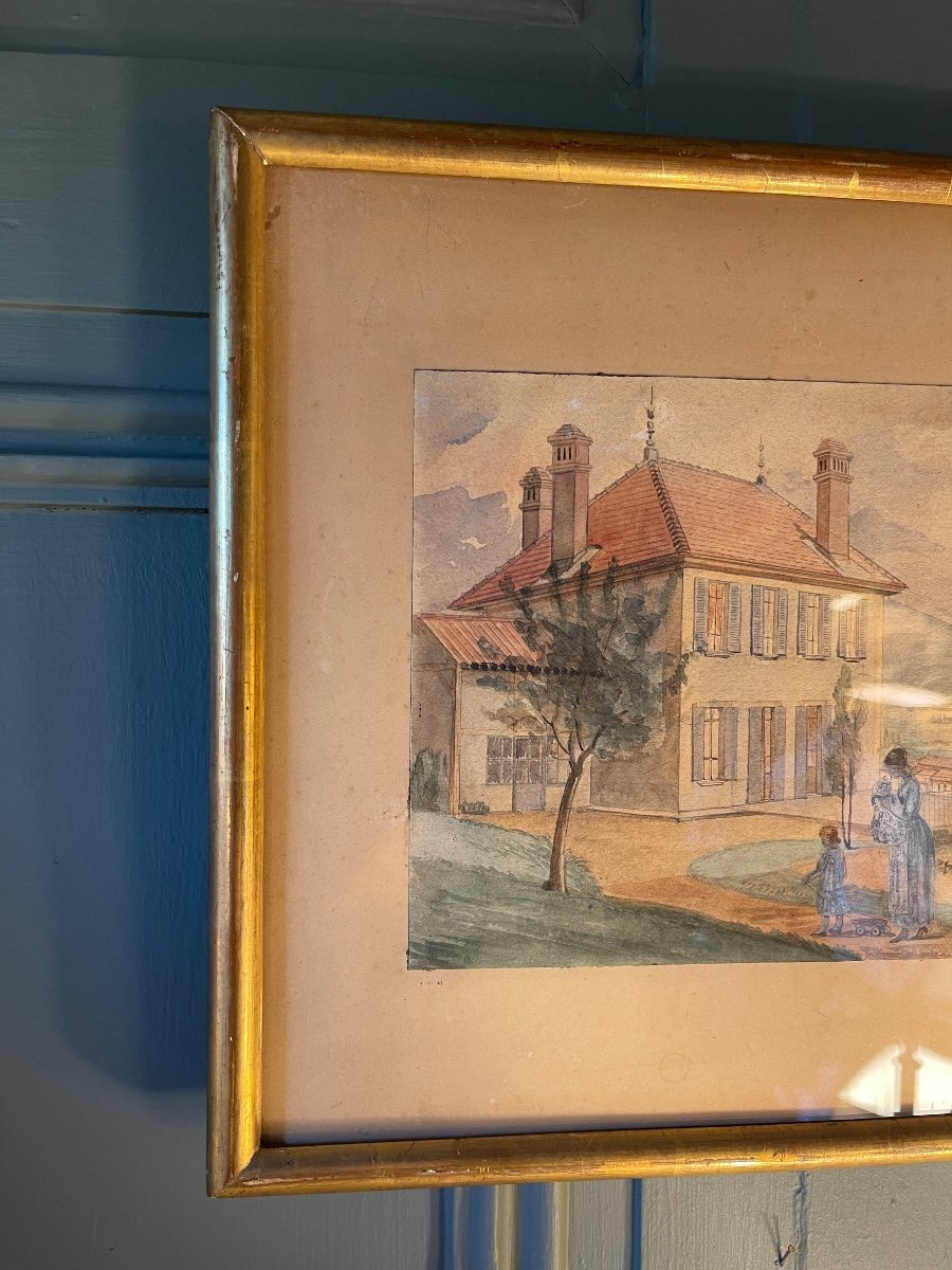 Maison Animée, Aquarelle  XIXème-photo-2