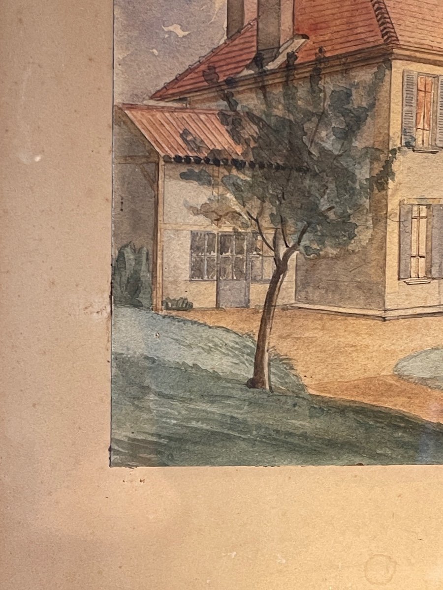 Maison Animée, Aquarelle  XIXème-photo-4