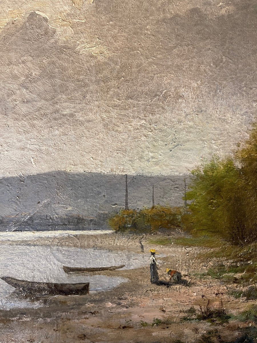 Banks Of The Loire By Jules Ridet, 19th Century-photo-1