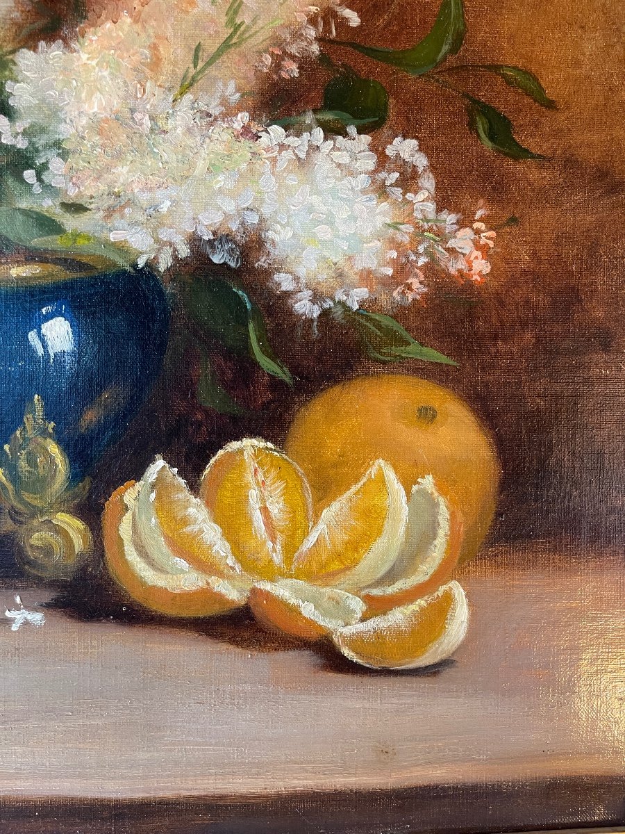 Nature Morte Aux Lilas Et Oranges-photo-2