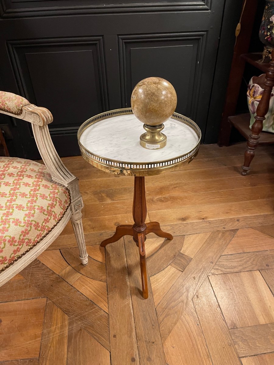 Small Louis XVI Style Pedestal Table, Height 54 Cm-photo-3