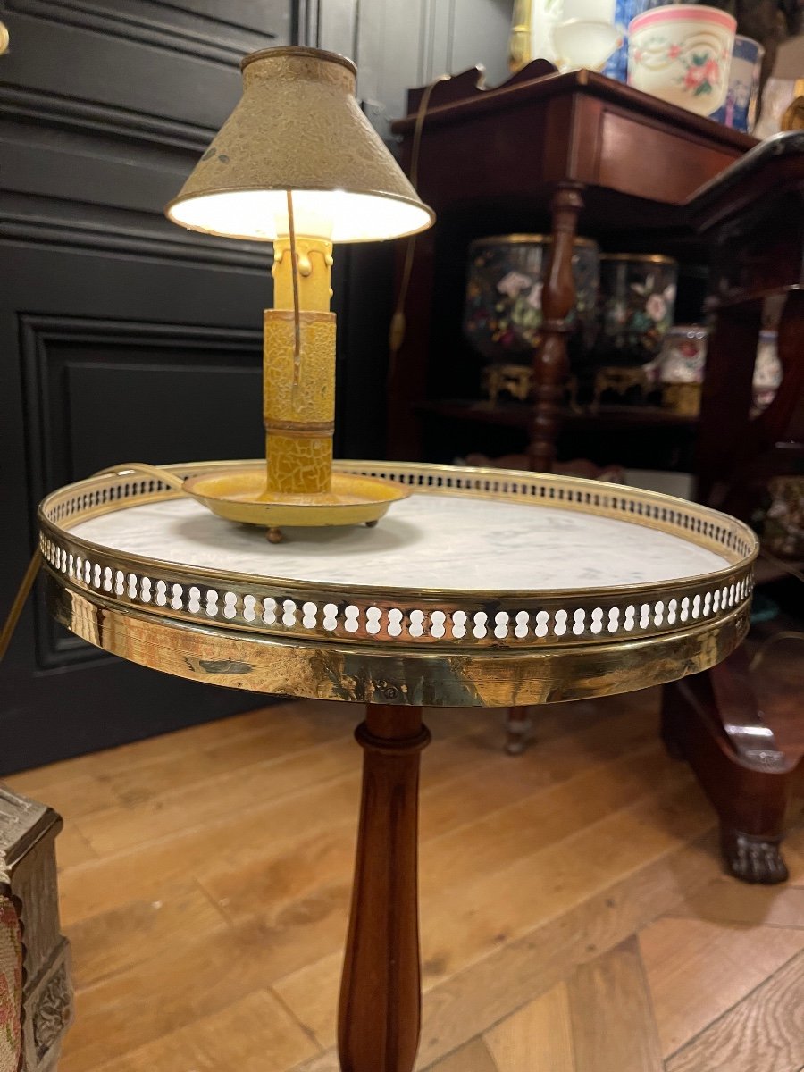 Small Louis XVI Style Pedestal Table, Height 54 Cm-photo-4