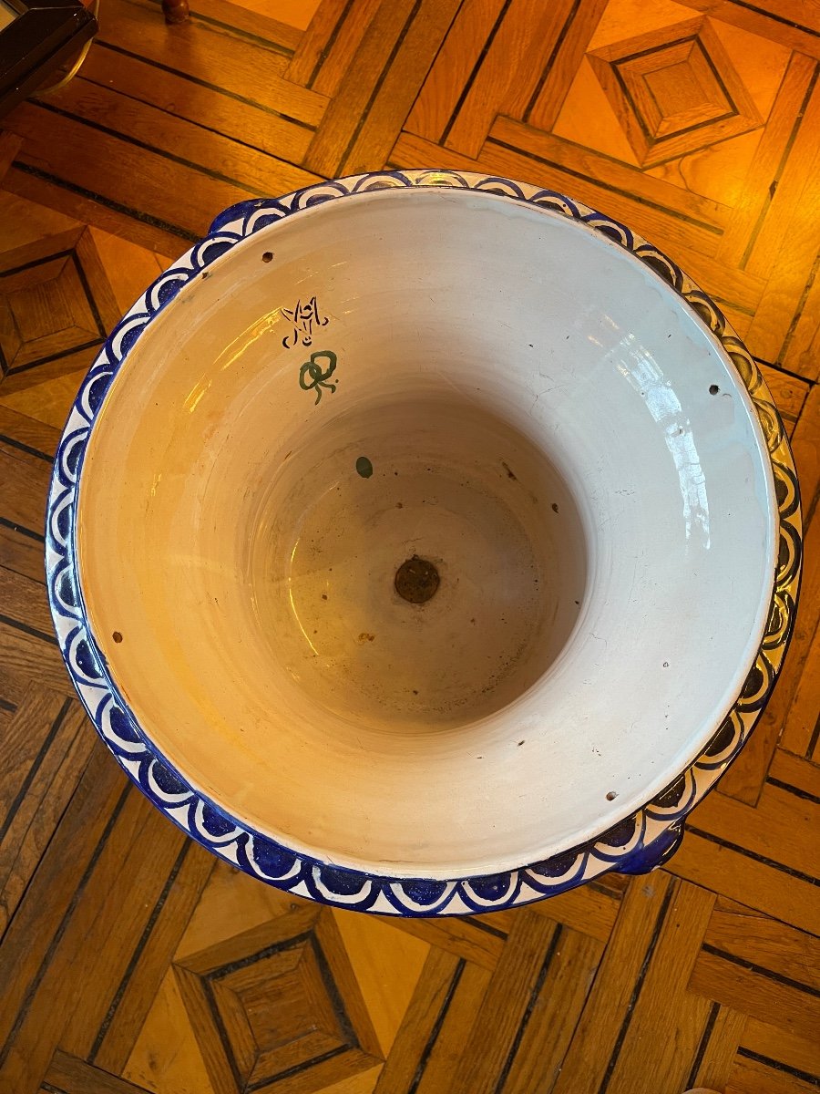 Grand Cache Pot En Faience de Nevers XIXème, Antoine Montagnon-photo-2