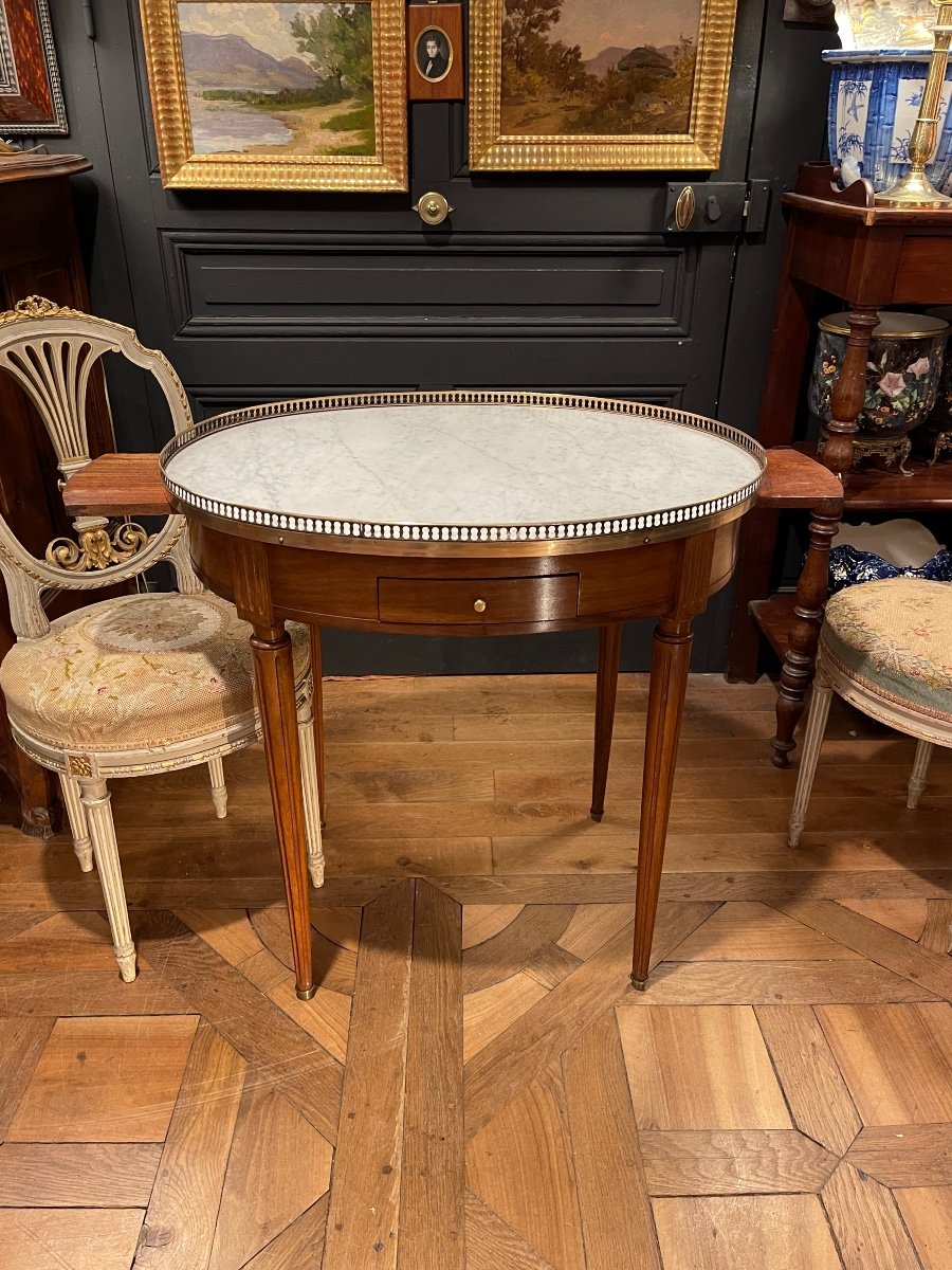 Table Bouillotte Ovale Style Louis XVI-photo-3