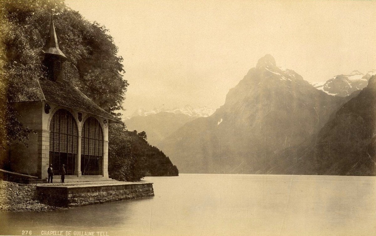 Animated Landscape 19th Century, The Chapel Of Tell In Switzerland-photo-8