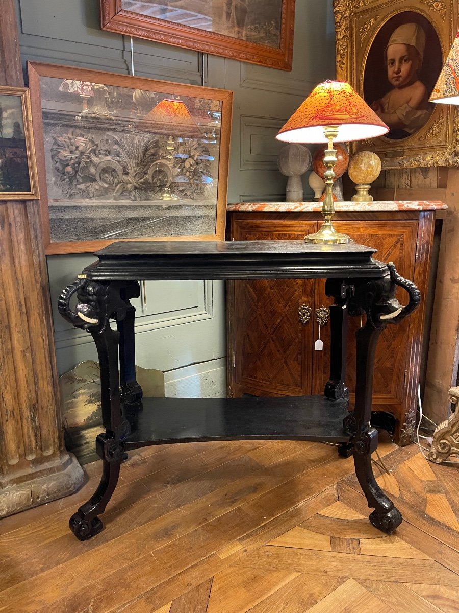 Napoleon III Blackened Wood Console-photo-2