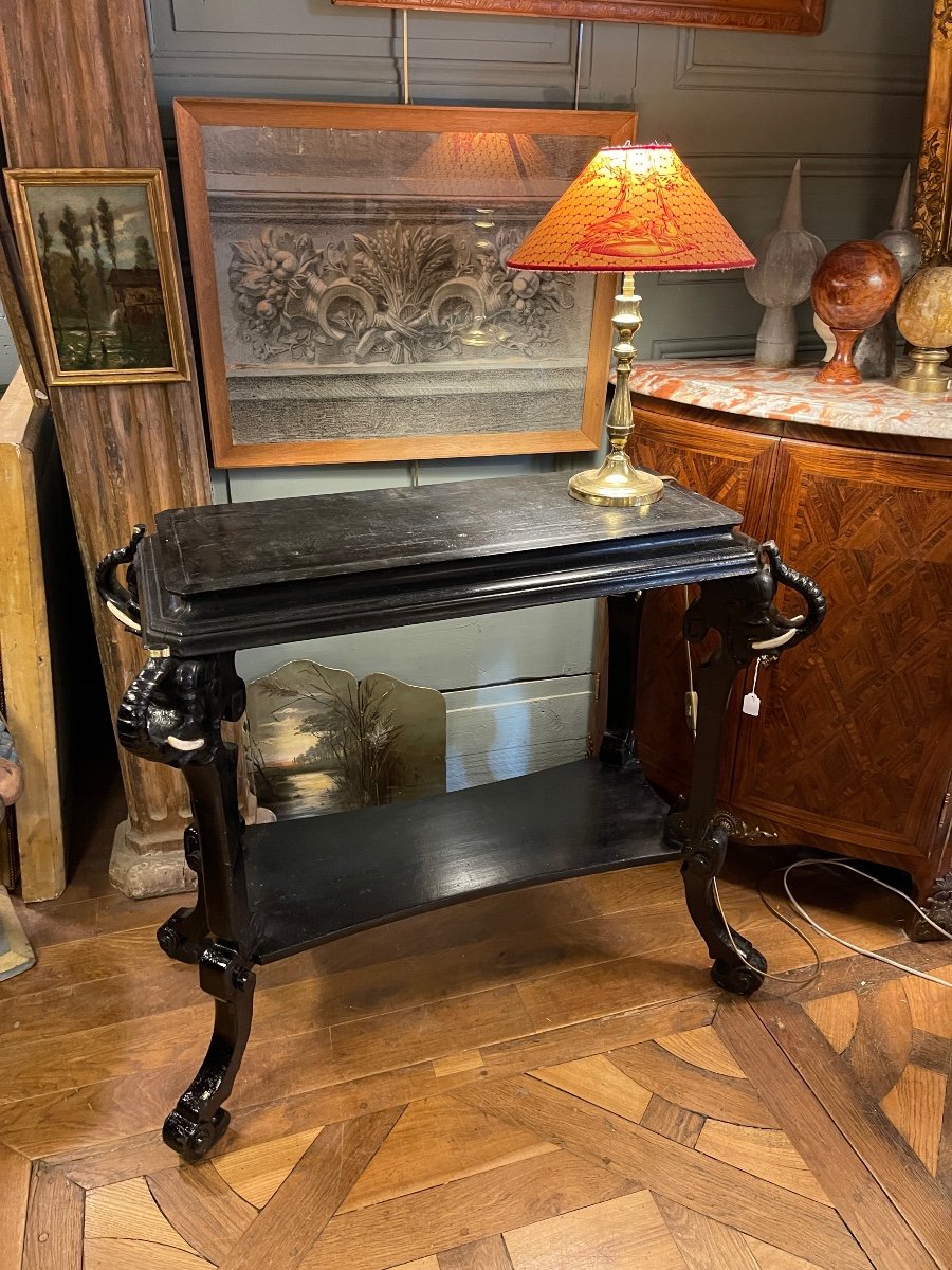 Napoleon III Blackened Wood Console-photo-3