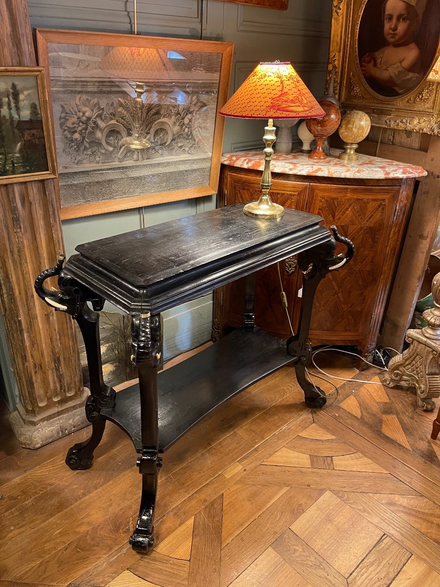 Napoleon III Blackened Wood Console-photo-4