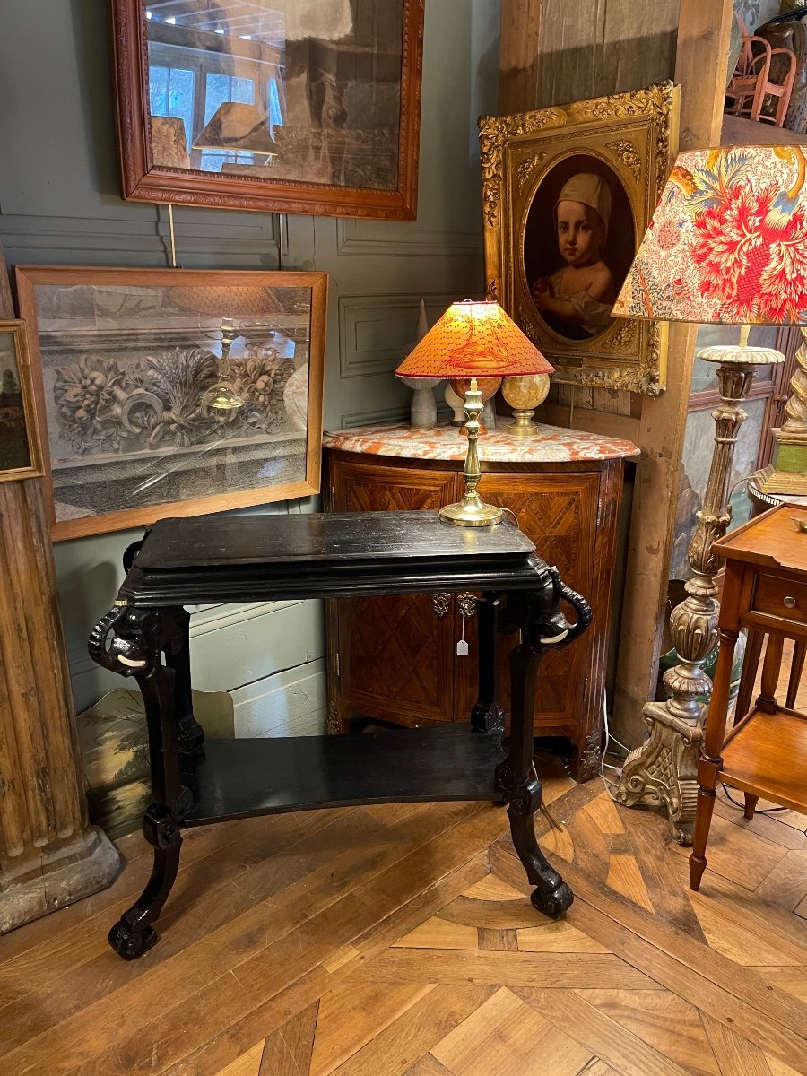 Napoleon III Blackened Wood Console-photo-8