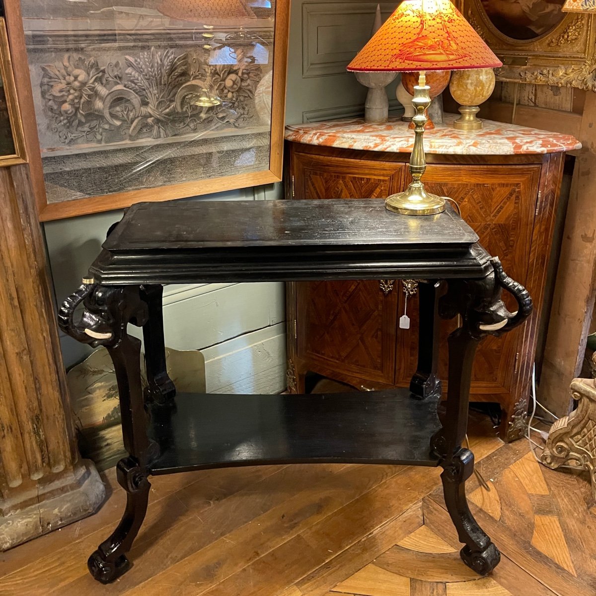 Napoleon III Blackened Wood Console