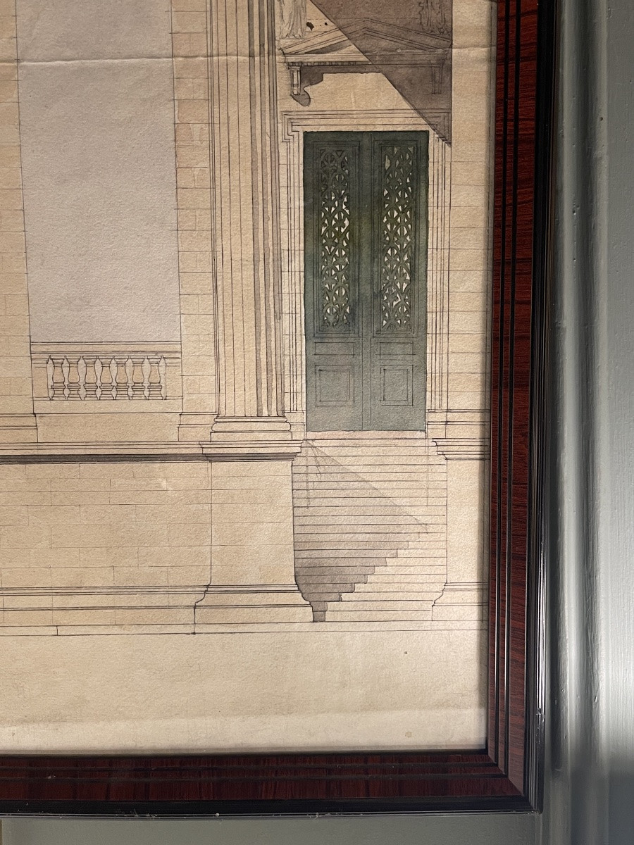 Peristyle Of A Doric Order Temple, 19th Century Drawing -photo-1