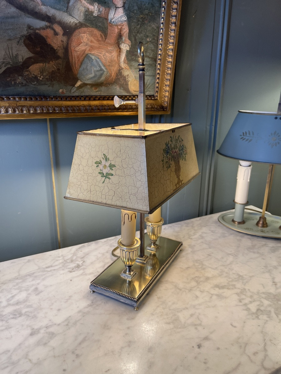 Bouillotte Lamp With Floral Decor, Height 44 Cm-photo-3